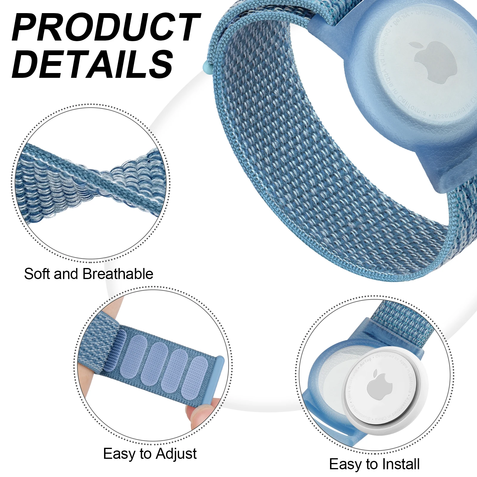 Nylon Strap For Apple AirTags Kids Wristband Anti-Scratch Cover Accessories for Airtag GPS Tracker Holder Watch Strap Bracelet