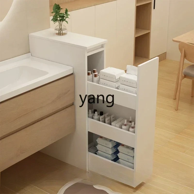 

LH bathroom half wall pull basket push-pull cabinet drawer type narrow cabinet side cabinet decoration partition storage