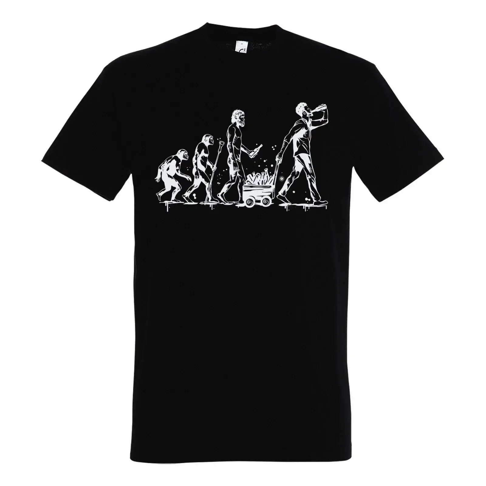Youth Designz Men's T Shirt Logo Print Funny Evolution Beer Drinking Party vintage Washed Casual Stylish Versatile Breathable