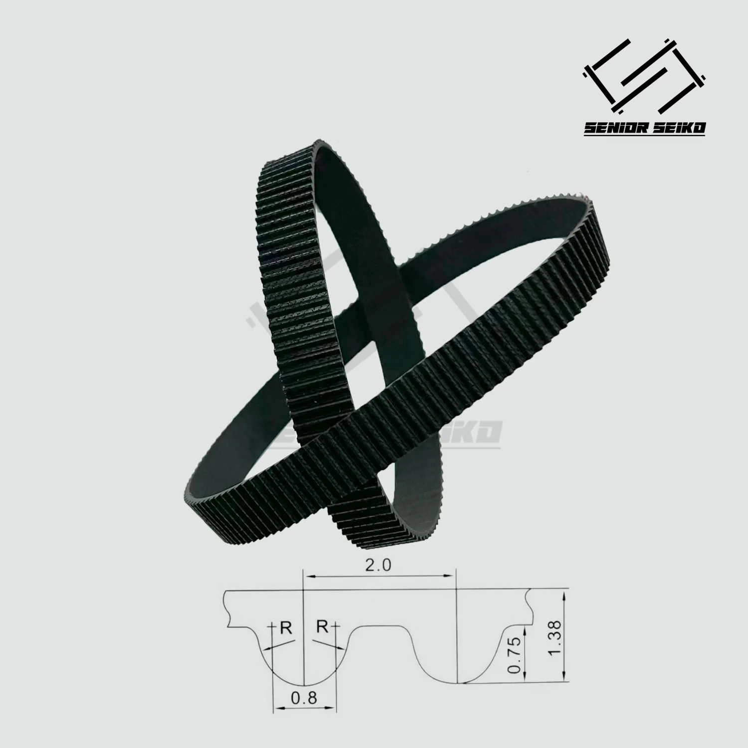 2M 2GT Belt Width 10mm Rubber CBelt Closed Loop Perimeter 148/150/154/156/158/160/162/164/166/170/174/176mm Timing Synchronous3C