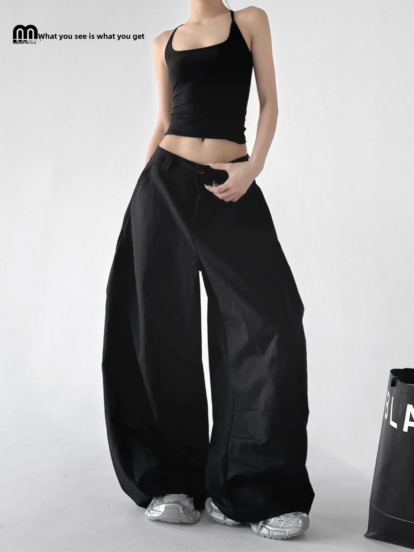 

Широкие брюки Bla для женщин, свободные повседневные брюки с высокой талией, весна 2026, новинка, стильные, для работы, модные, студенческие, длинные брюки