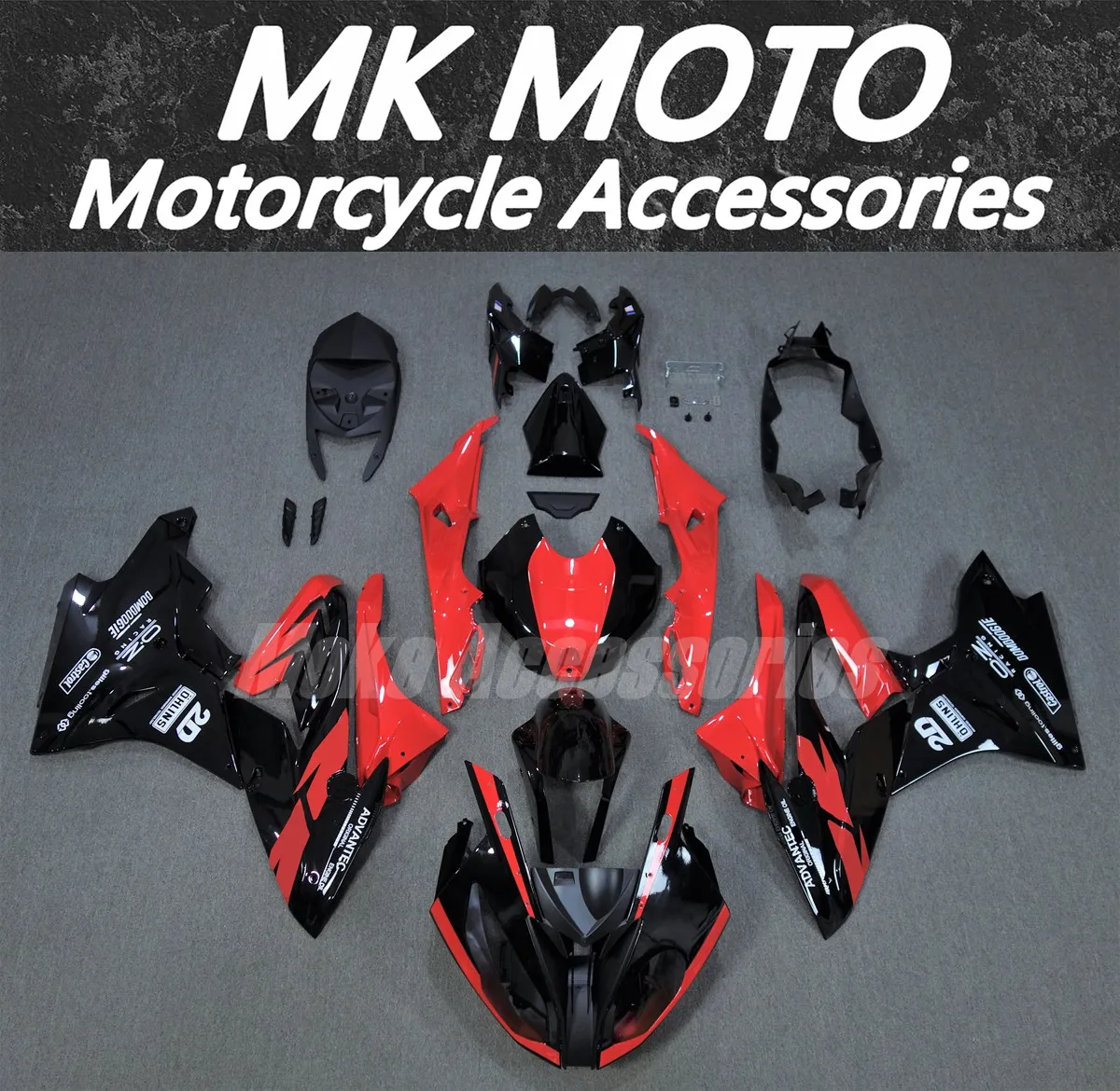 

Moke moto Red Black Motorcycle Fairings Kit Fit For S1000rr 2017 2018 Bodywork Set High Quality Injection New