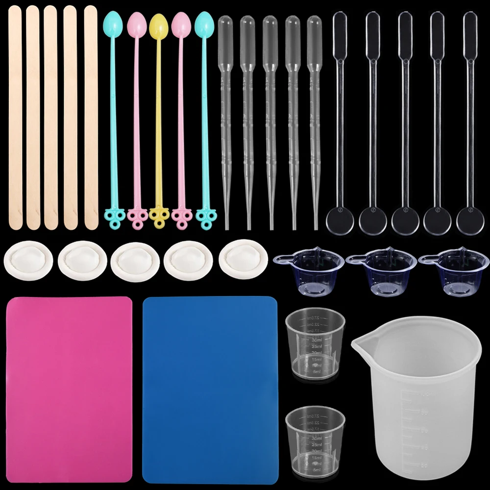 1Set Epoxy Resin Making Tools UV Epoxy Resin Casting Making Jewelry Findings Set Measure Cup Dropper Stirring Stick Tools