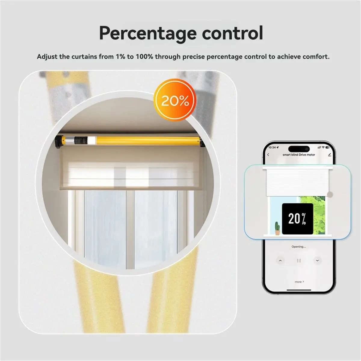 

AS62 Tuya Matter over Thread Умный Wi-Fi мотор для рулонных штор и жалюзи, автоматизация для труб 38 мм и 25 мм
