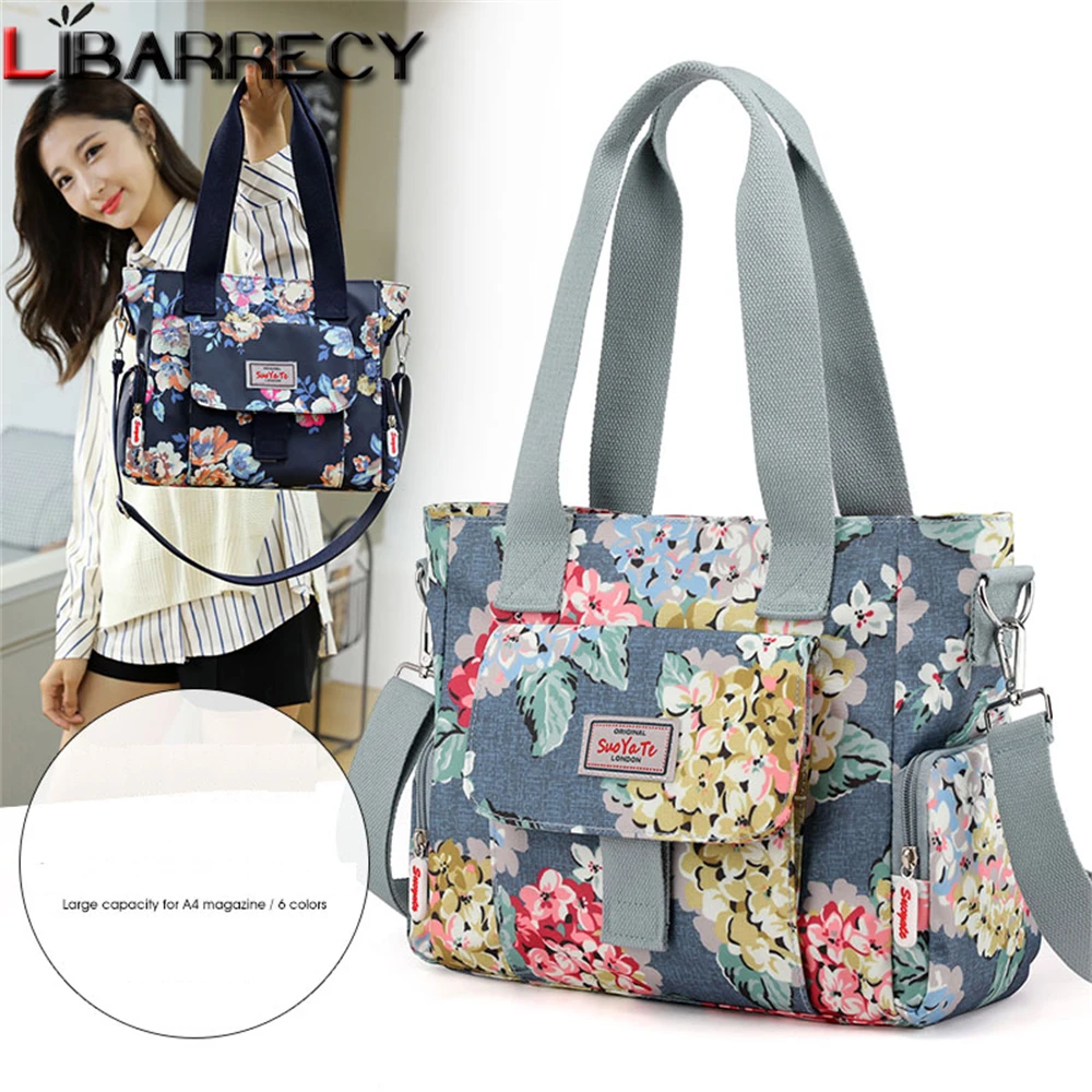 Fashion Flower Pattern Design Ladies Shoulder Bag New Multifunctional High Quality Nylon Women\'s Handbag 2022 New Messenger Bags