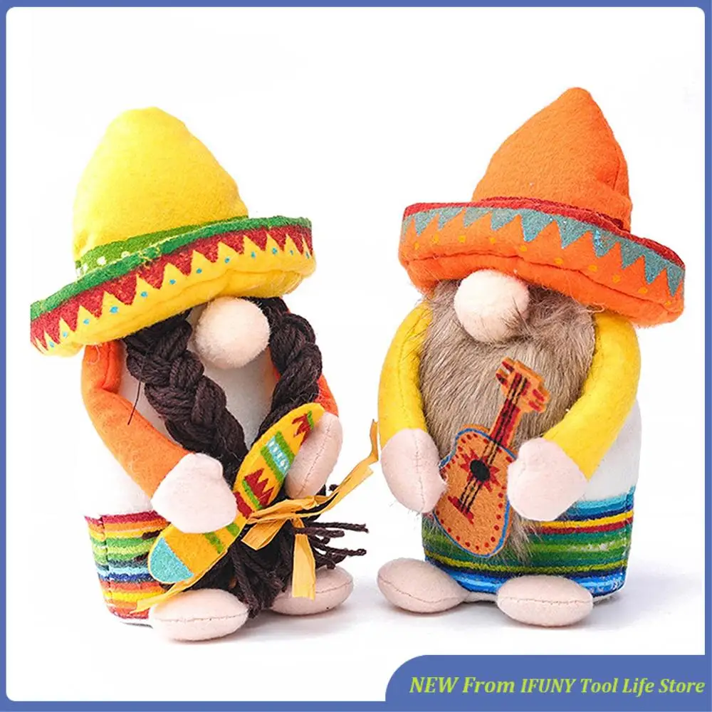 

2Pcs Fiesta Gnome Couple Cinco De Mayo Tomte For Mexican Taco Tuesday Elf Dwarf For Home Kitchen Tiered Tray Decorations New