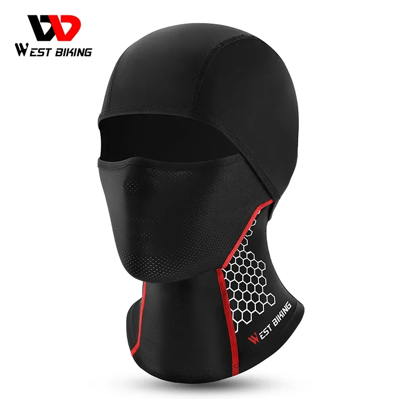 WEST BIKING Summer Ice Silk Balaclava UPF50+ Sunproof Cycling Reflective Caps Breathable Hiking Fishing Hat Cooling Sport Gear