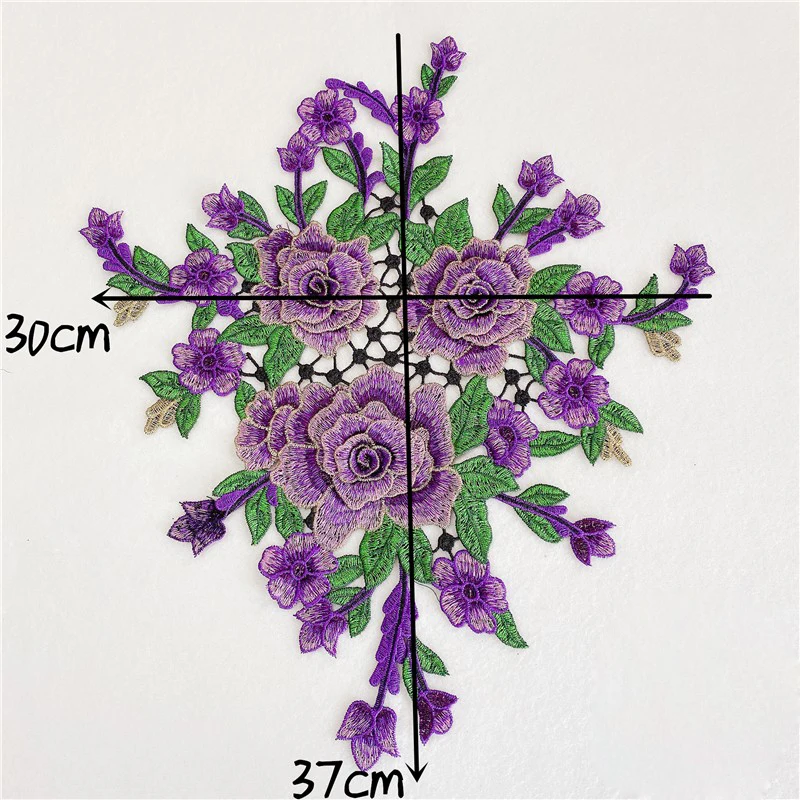 3Pcs/Set Patches Flowers Embroidered Sew on Repair For Clothing Jacket Applique DIY Accessory