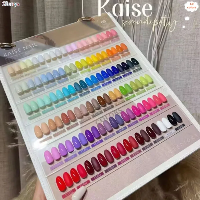 Glenys 60 pieces * 15ml nail polish gel popular semi permanent immersion gel color card UV LED nail salon art varnish