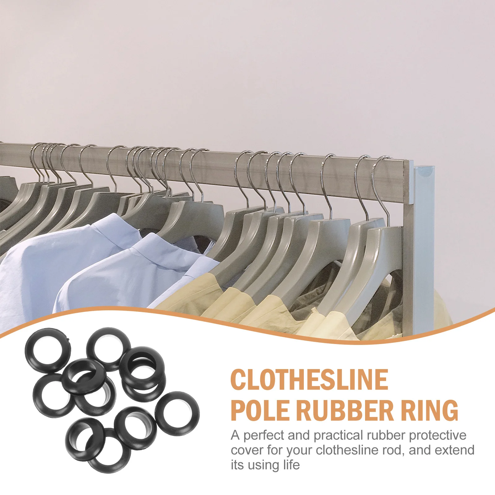 

10Pcs Clothesline Pole Hole Protective Rubber Cover Flexible Wear Resistant Anti-Slip Clothes Hanger Rod Hole Protector Extend