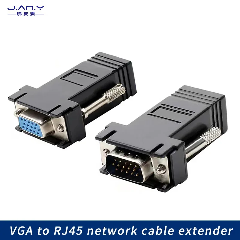 

Удлинитель VGA-RJ45 Кристаллический разъем одиночного сетевого кабеля Подключает к разъему преобразователя сигнала последовательного порта VGA