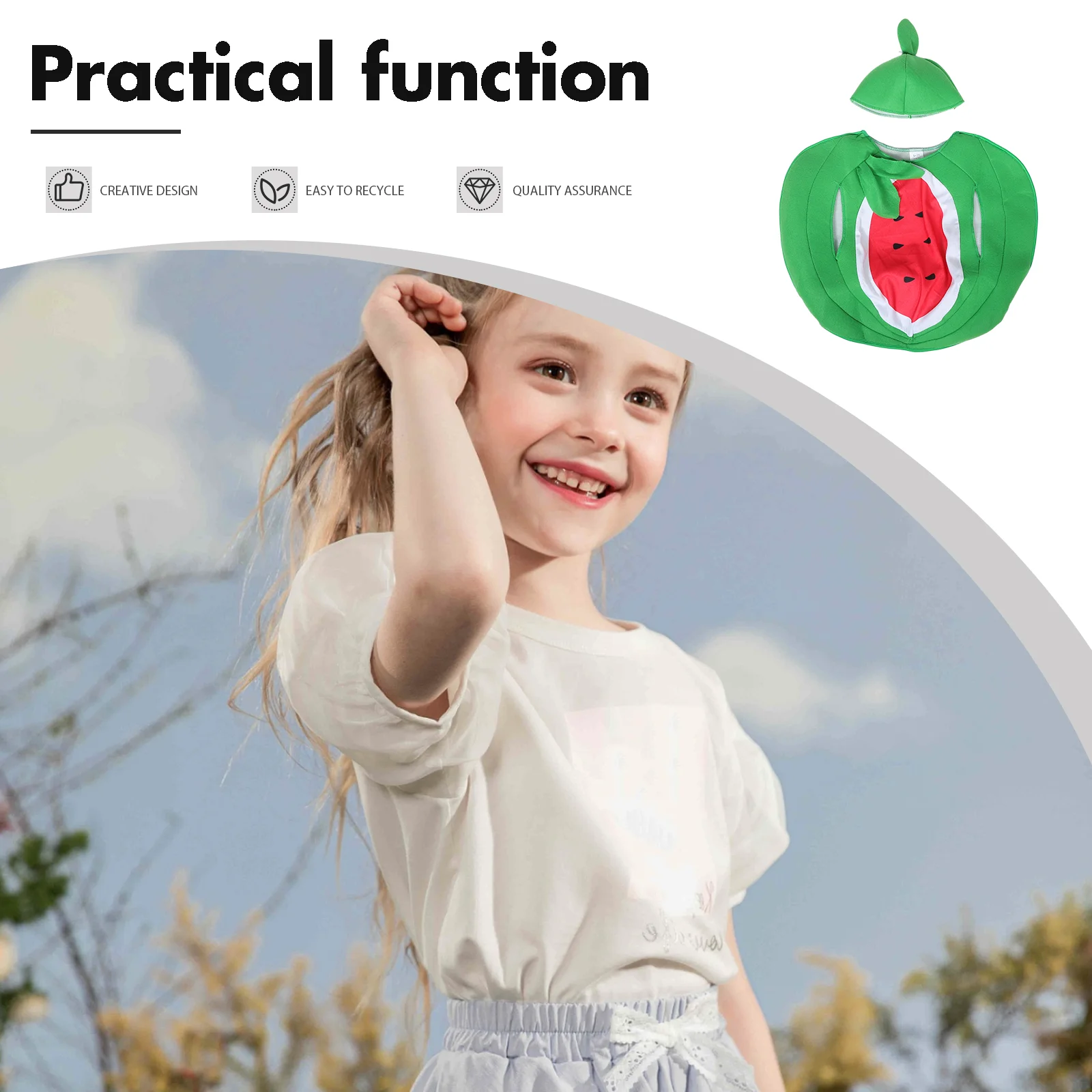 Children's Fruit Costume Kindergarten Outfits for Girls Cosplay Costumes Kids Decorations Prom Role-playing Watermelon Party