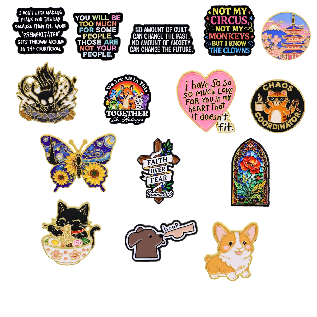 Cute Animal Enamel Pins Corgi Cat Dog Brooches with Art Designs Lapel Badges for Backpack Clothes Jewelry Accessories Gifts