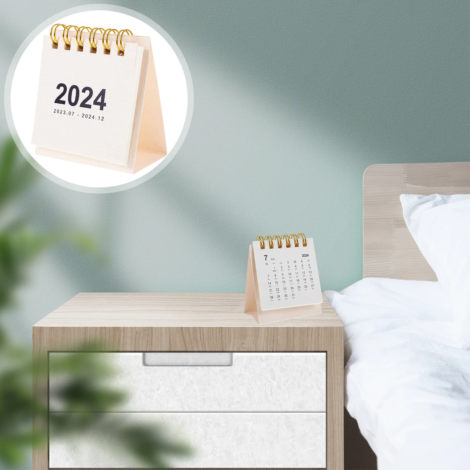 

Small Desk Calendar 2024 Paper Desktop Calendar with Clear Month Weekday Display for Office Study Convenient Time Management