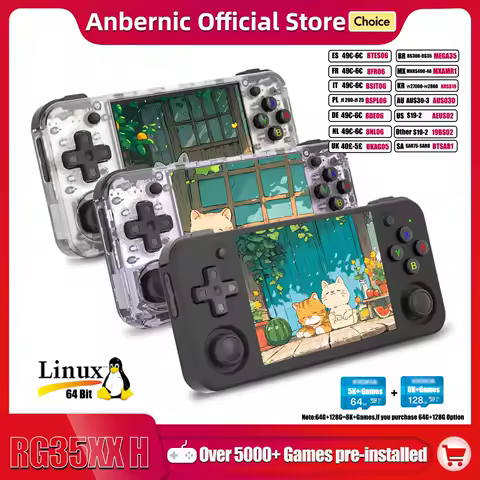 ANBERNIC RG35XX H Console portatili per suonare videogiochi Schermo IPS da 3,5 pollici 640*480 Lettore di giochi retrò 3300 mAh 5000+ giochi