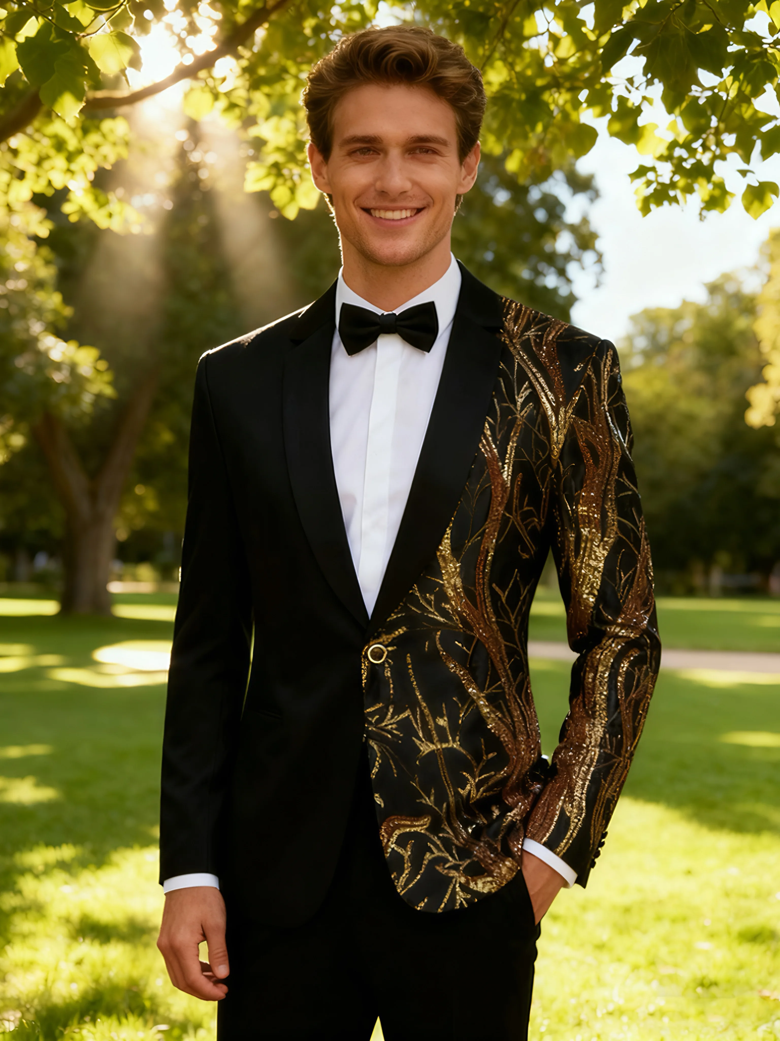 

Men's single-piece top with shiny sequin suit jacket, fashionable evening dress, suitable for parties, weddings, banquets, and b