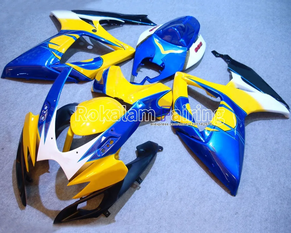 

For Suzuki Fairing GSXR600 GSXR750 K6 2006 2007 GSX-R600 GSX-R750 06 07 Yellow Black Motorcycle Parts (Injection molding)