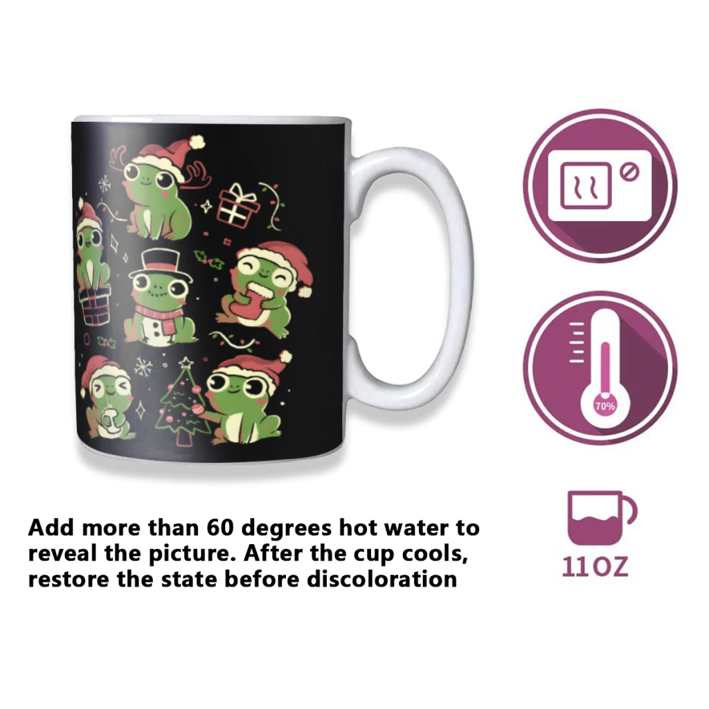 Jolly Frogs  Funny Creativity Change Color Chang mug Ceramic mug Hot Coffee Cup Breakfast Cup Mug Friend Gift