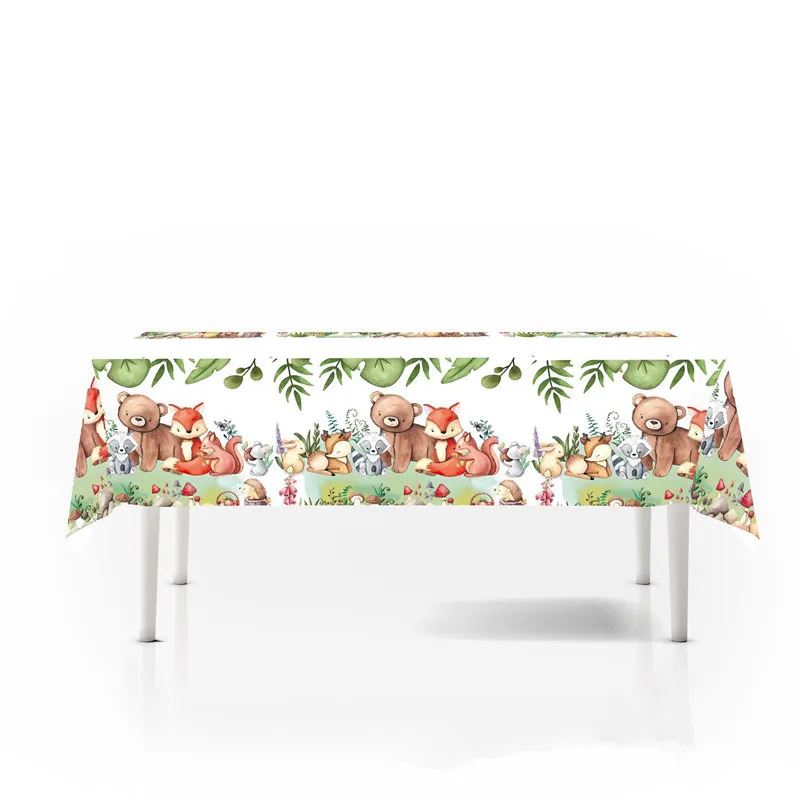 Woodland Animal Jungle Forest DIY Party Decoration Plate Cup Tablecloth Birthday Party Baby Shower Kids Birthday Party Supplies view 5