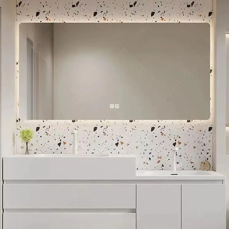 

Trendy Skin Bathroom Cabinets Solid Wood Vanity Cabinet Combination Washbasin Jewelry Princess Display Unique Trendy Furniture