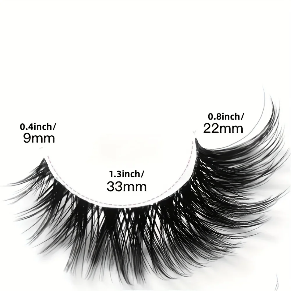 Ensemble de faux cils VolAcquisStrip, 7 paires, aspect naturel, coin arc-en-ciel, forme de paire facile à appliquer pour tous les yeux qui font saillie