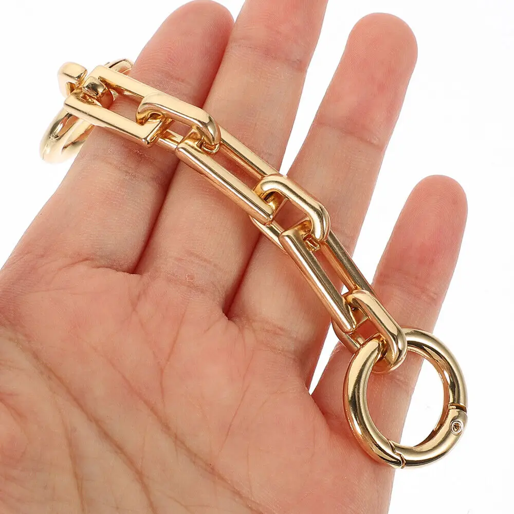 2 Pcs Alloy Bag Extension Chain Circular Buckle 2/3/4 Grid Bag Replacement Chain Square Buckle Square Buckle Chain