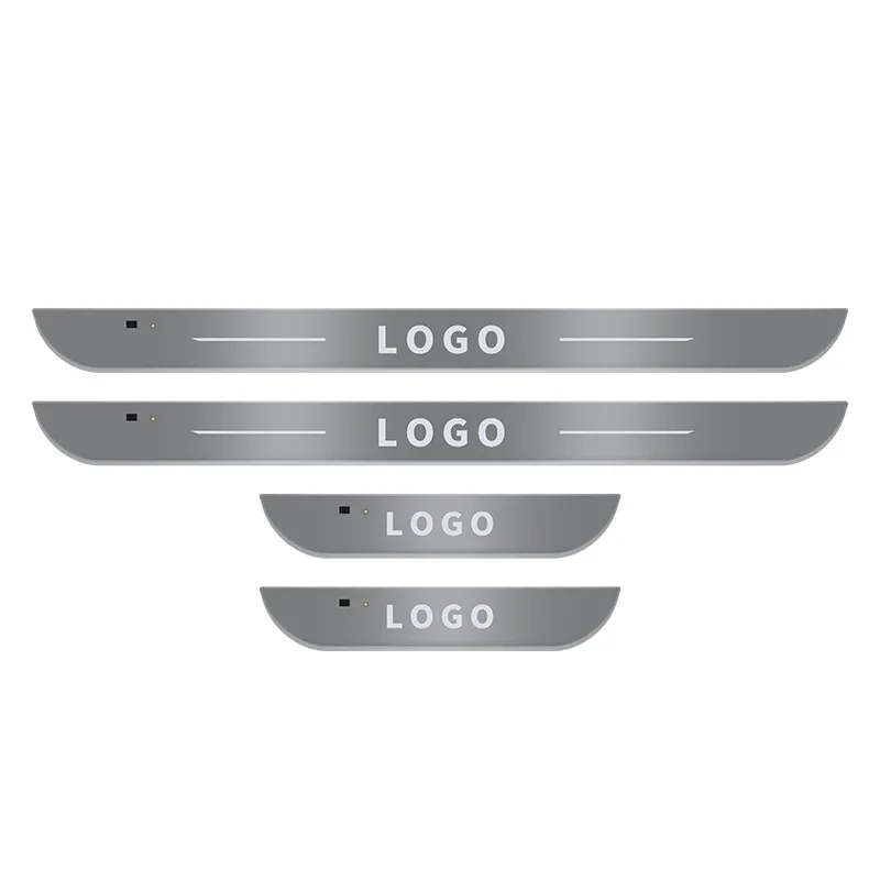NONE Neue stil Auto Tür beleuchtet Schweller licht Logo Projektor Lampe USB Power Wireless LED RGB Willkommen Auto Verschleiß Platte Pedal Licht 4