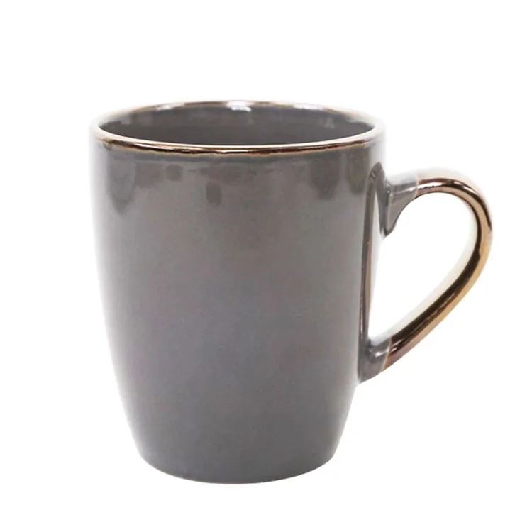 Nordic Hotel Cafe Stoneware coffee mug with gold rim oversized ceramic coffee mugs for wedding