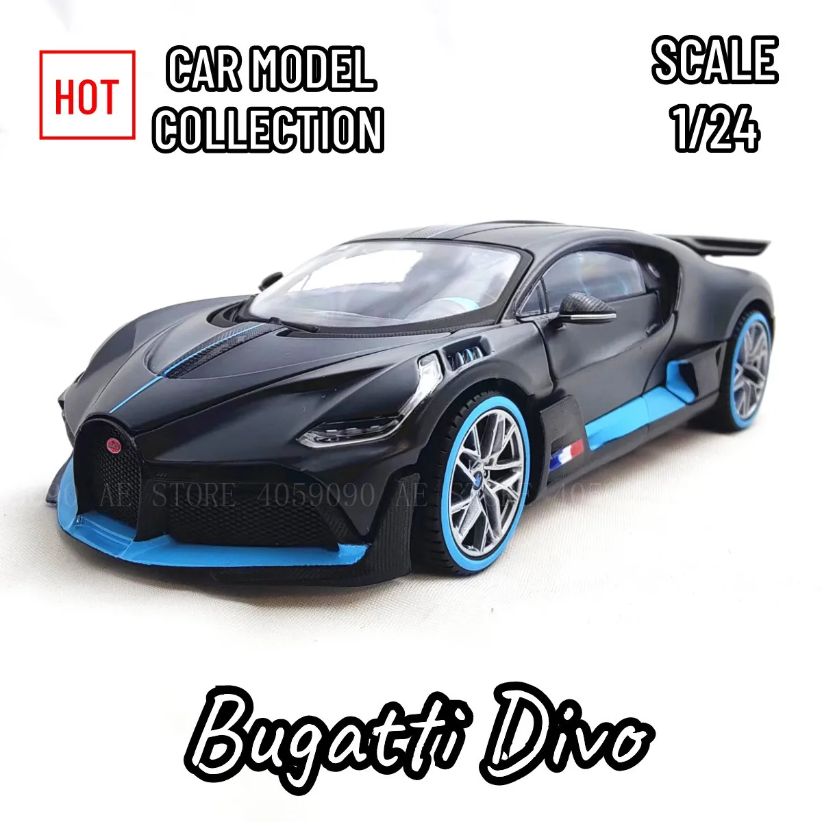 

1:24 Bugatti Divo Dark Grey Car Model Replica Home Office Interior Decorative Scale Miniature Art Collection Gift Boy Toy