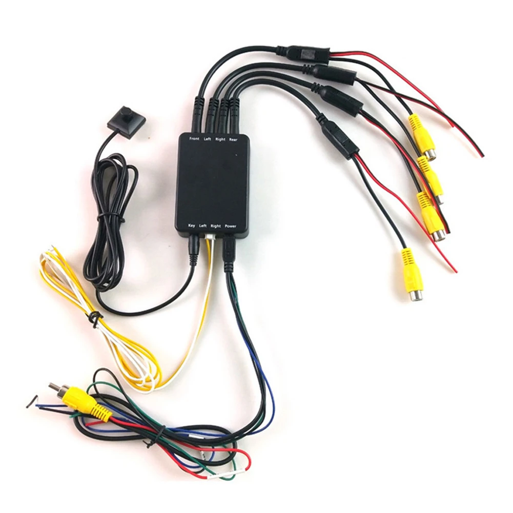 01       4 Way Control Box Switch Video Channel Converter For 360° Car Panoramic System Car Parking Panoramic View Rearview