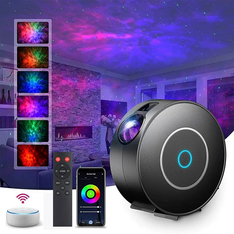 UDDALight WiFi Projector Laser Night Light APP Control-Color Ceiling Projection Lamp Kids Bedroom