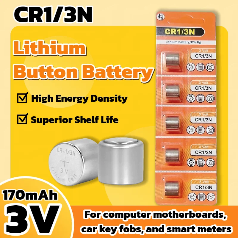 

CR1/3N 3V 170mAh Lithium Battery - Replace DL1/3N KCR1/3N CR1/3 - for Canon Camera, Bark Collar, Laser Sight, CMOS & Meters