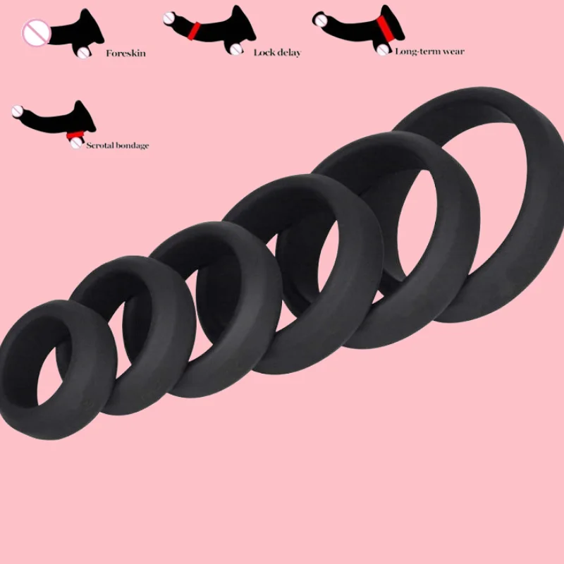 Foreskin Locking Cock Ring Silicone Beaded Penis Ring Ball Stretcher Stamina Trainer for Men