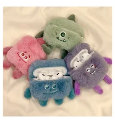 Plush Cartoon Earphone Cases for Airpods 4 Case Cute Furry Animals Protective Cover Girl
