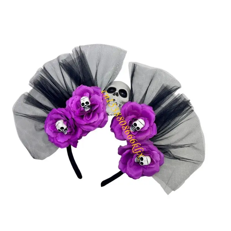 Day of the Deads Band Band Rose Hoa vương miện Mexicans dành cho các cô gái phụ nữ 066C