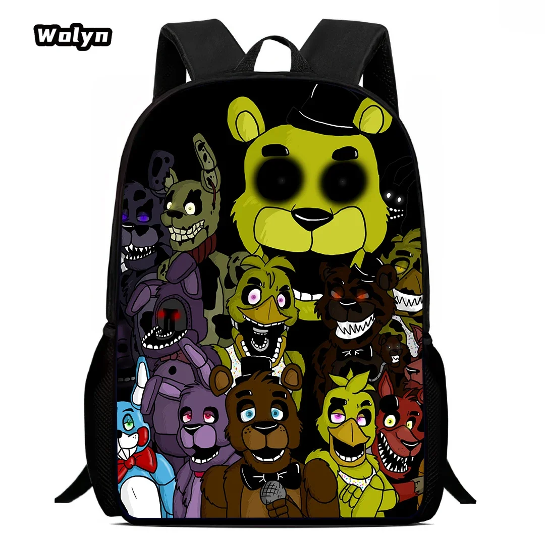 Anime F-Five N-Nights at F-Freddys FNAF School Backpack,Cartoon School Bag for Boy Girls,Durable Kids Backpack for Kindergarten