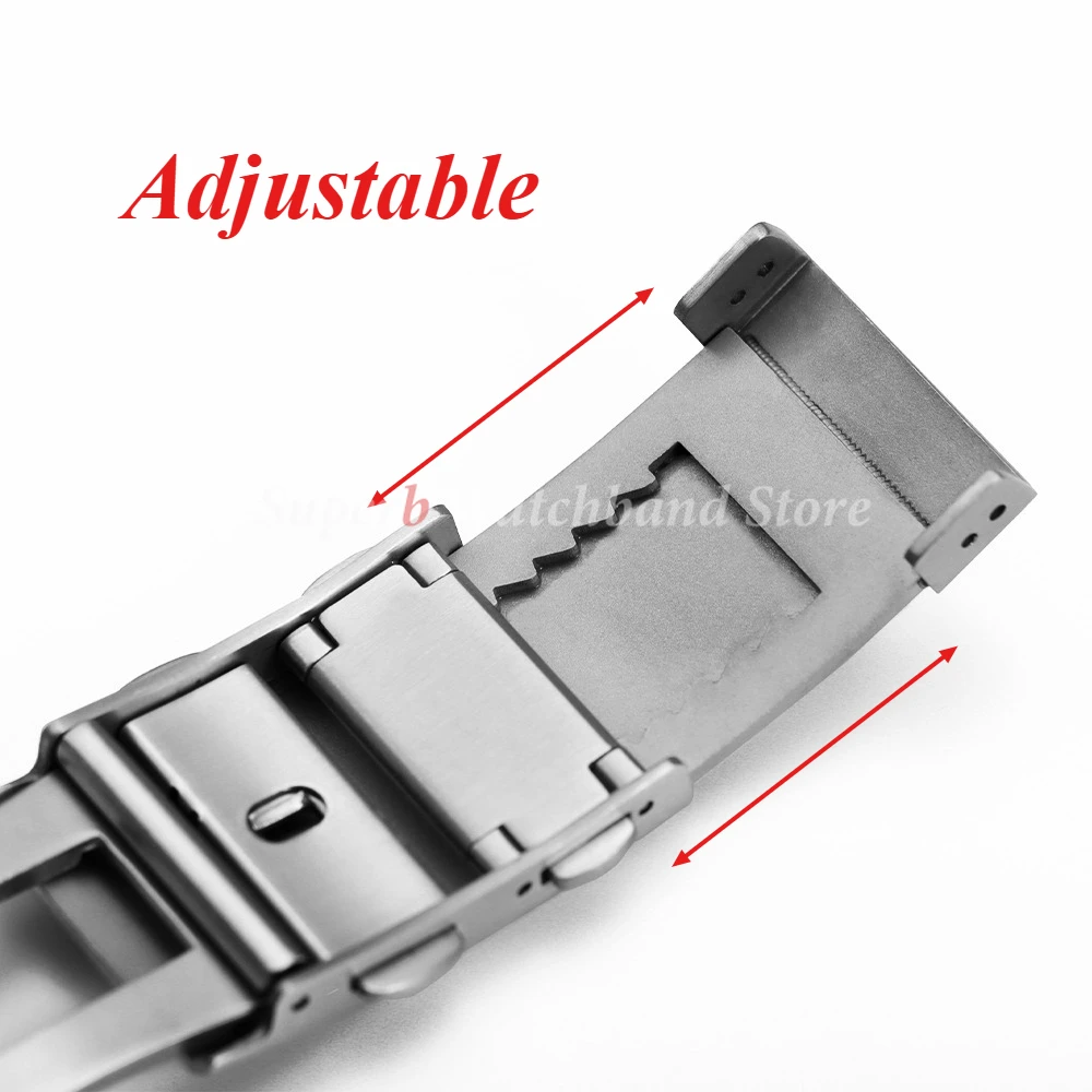 Chiusura per orologio in acciaio inossidabile massiccio 316L Fibbia pieghevole regolabile di lusso Chiusura in metallo premium Accessori per la riparazione dell'orologio 18/20/22mm