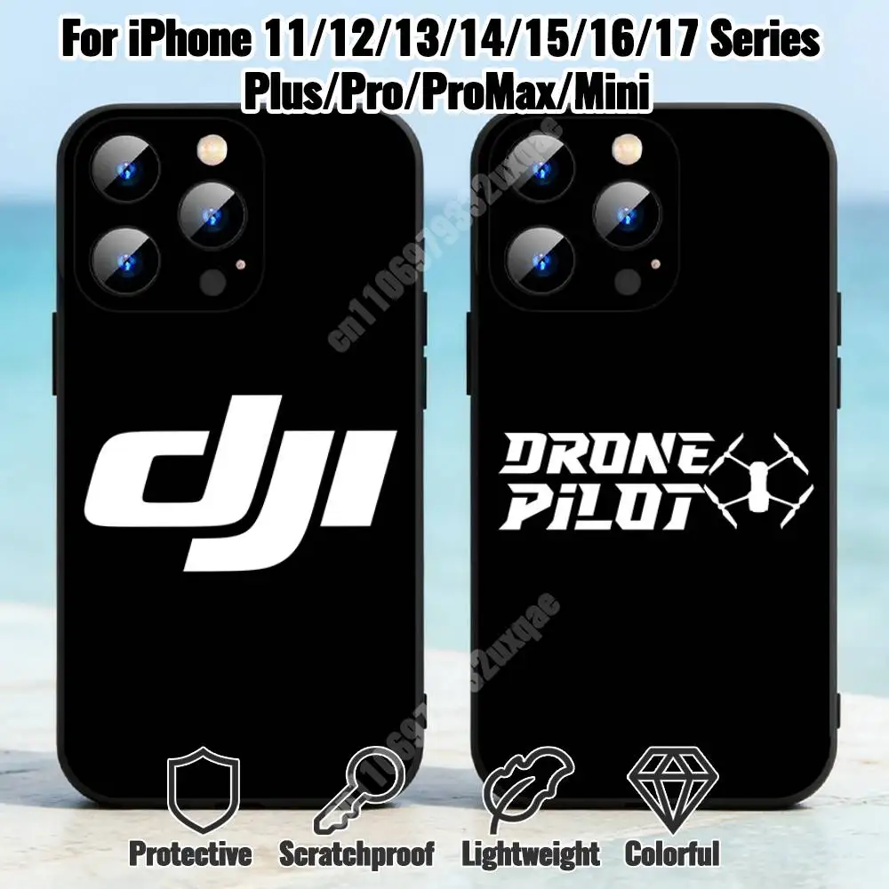 

D-Dji Drone Pilot Phone Case for iPhone 17 16 Pro Plus Air 16E 15 14 13 12 11 Max Mini XR XS Silicone Cover