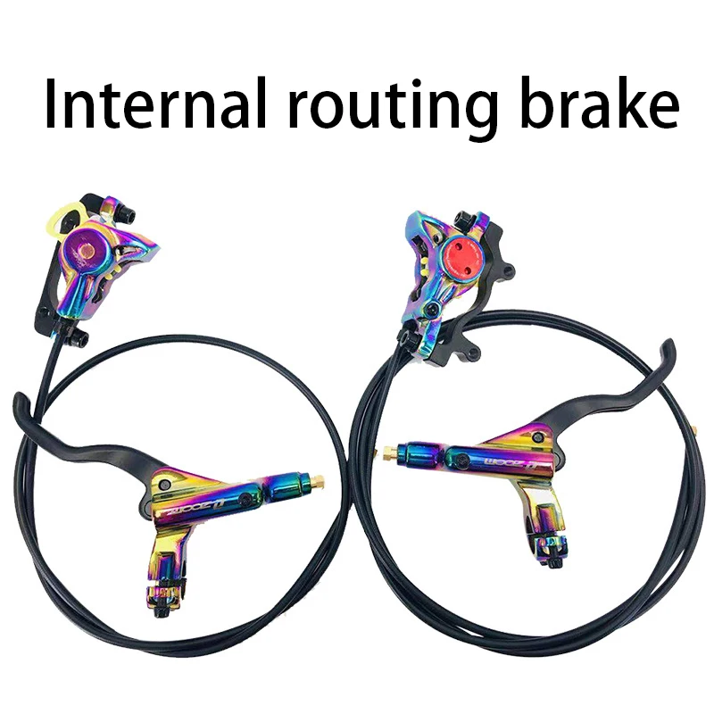 Mountain Bike Hydraulic Disc Brake Electroplating Colorful Rront 800mm/Rear 1400mm  Hose MTB Bike Oil Pressure Brakes