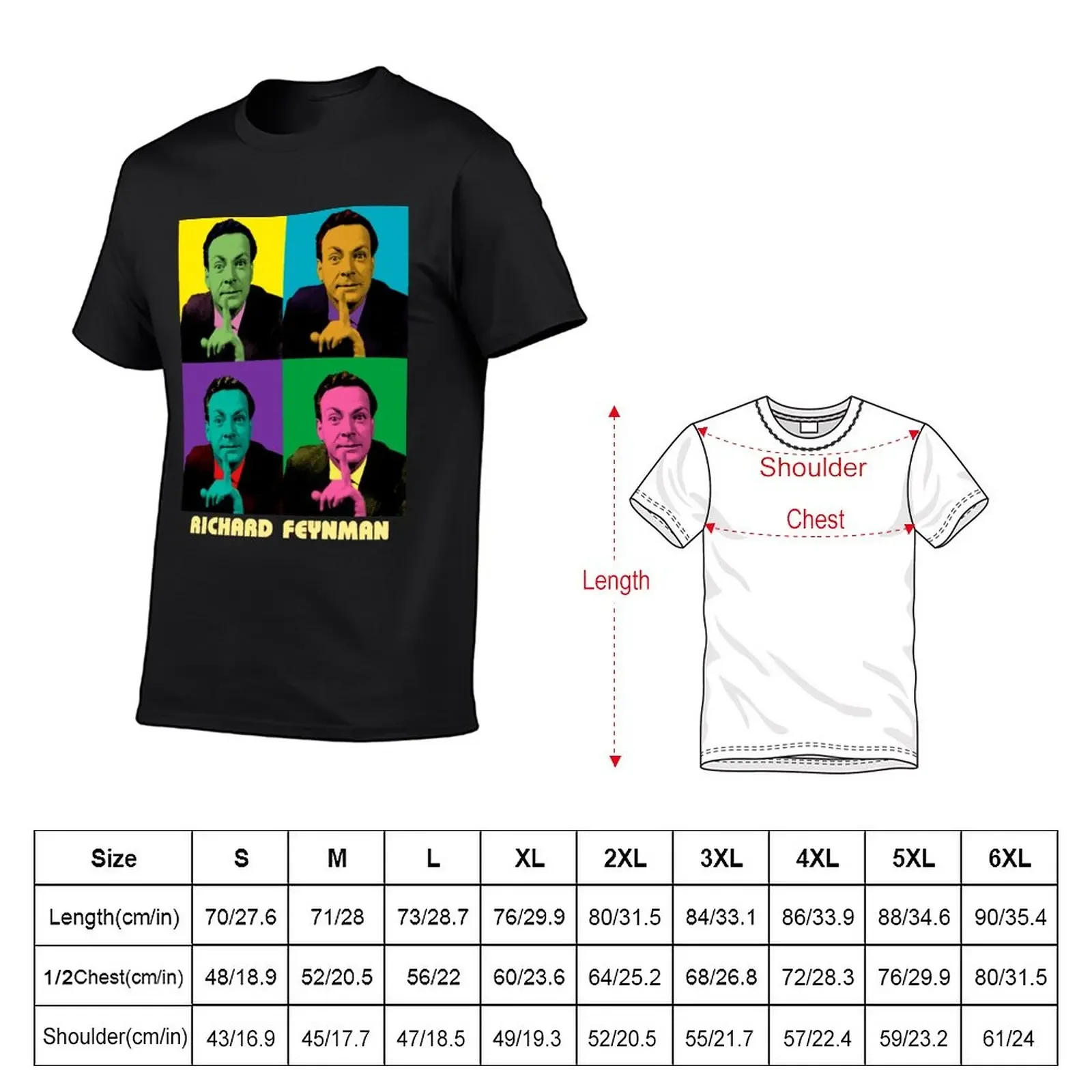 Richard Feynman Pop-art T-Shirt Blouse tees vintage mens graphic t-shirts