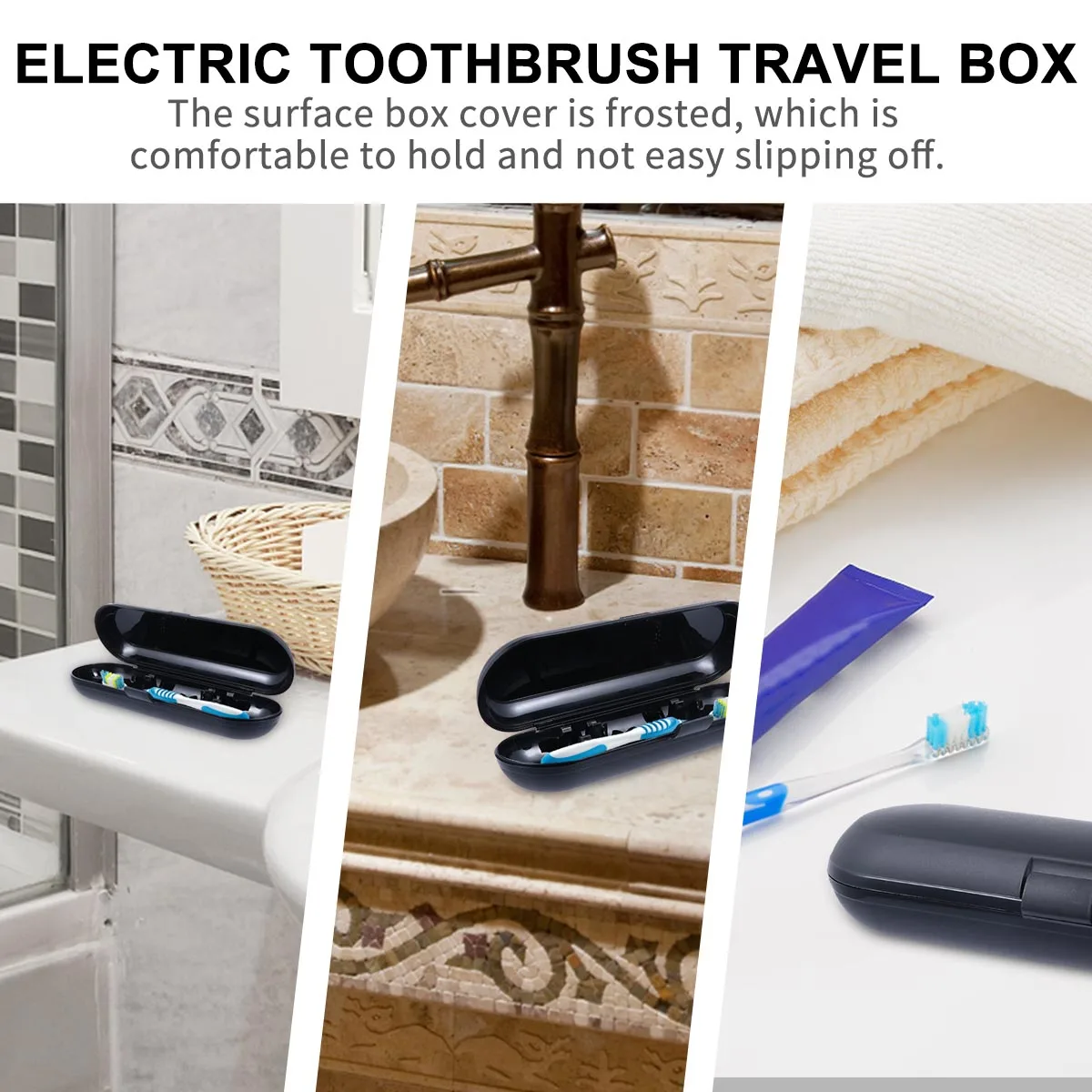 

2pcs Toothbrush Box Portable Storage Case Electric Travel Cover Lightweight Durable Non Slip H Compatible Sizes