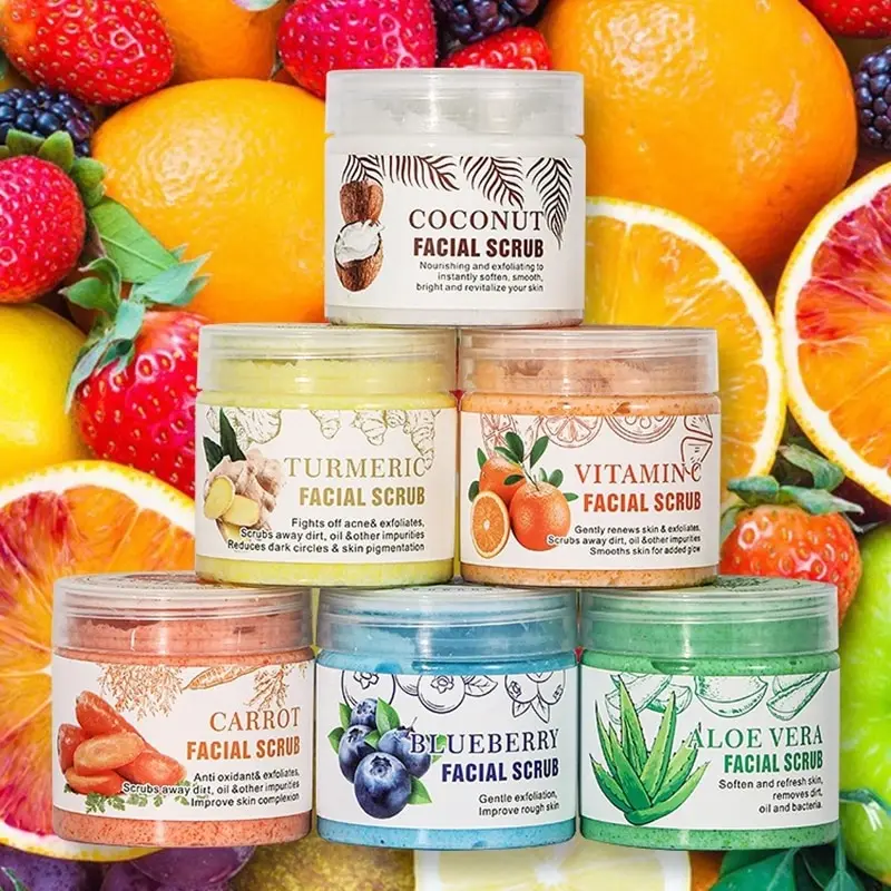 Fruit Sea Salt Body Scrub Skin Smooth Softens Cuticles Sugar Avocado Strawberry Apricot Sherbet Face Moisturizing Exfolianting