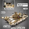 Cada WW2 전쟁 군사 원격 제어 T90 탱크 기술 모델 빌딩 블록, 육군 브릭 호환 가능, 남아용 RC 장난감, 1722PCs 5