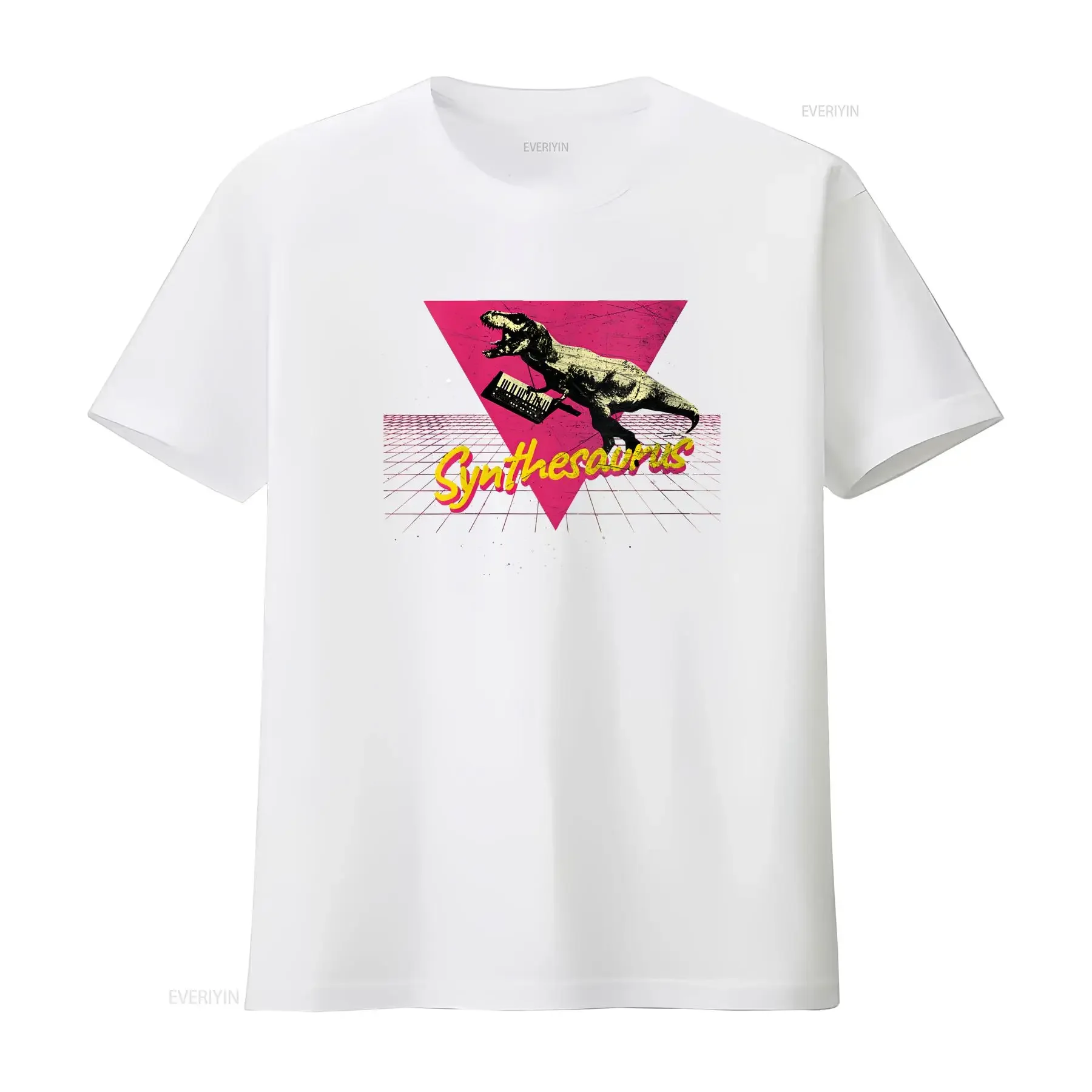 NEW LIMITED Keytar Synthesaurus Funny Synthesizer Nerd Vintage Synth T Shirt vintage Washed streetwear Comfortable Breathable