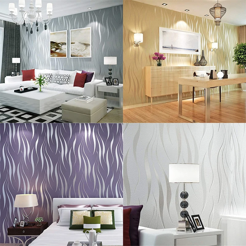 

Wall Sticker Ocean Wave Stripe Wallpaper Wardrobe Cabinet Table Contact Paper Living Room Bedroom Wallcovering Decor