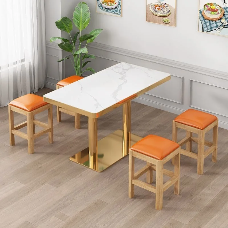 Solid wood fast food tables and chairs Commercial dining table Hot pot barbecue restaurant Snack bar Noodle restaurant tables an