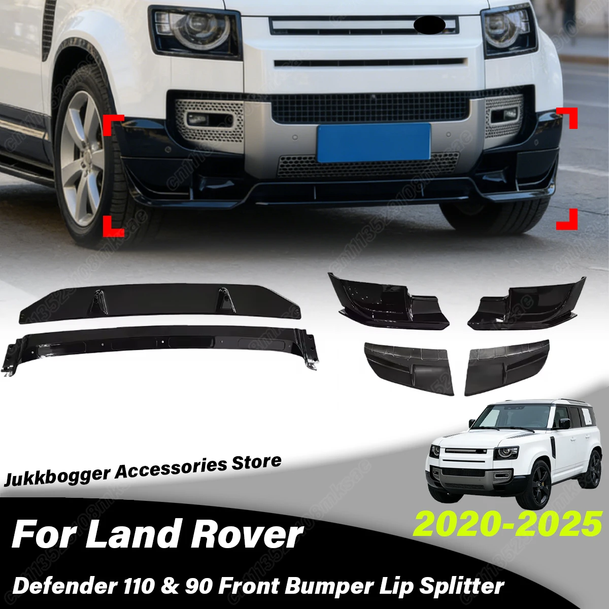 

Для Land Rover Defender 110 и 90 2020-2025: Комплект аксессуаров для декоративной накладки на передний бампер автомобиля