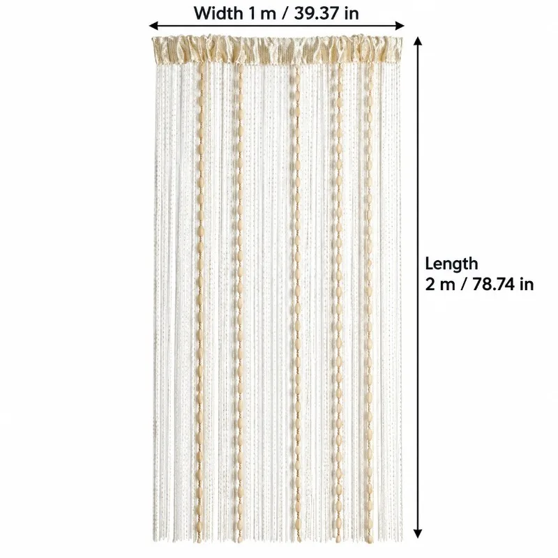 1PC 1×2M Sparkly Fringe String Curtain, Decorative Tassel Room Divider for Home Party Door Window Background Ornament