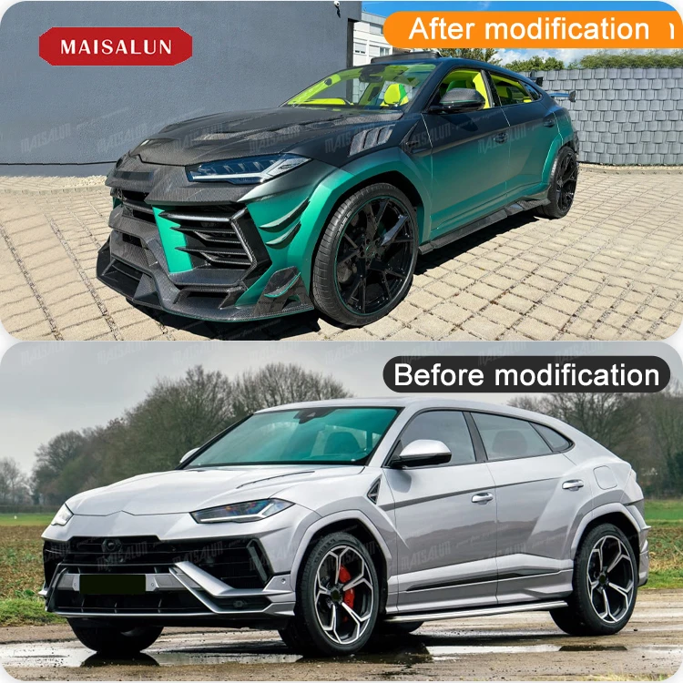 Car Bumpers 3rd MSY Style Dry Carbon Fiber Bodykit for Lamborghini URUS Conversion with Bumpers Hood Exhaust Side Skirts Spoiler