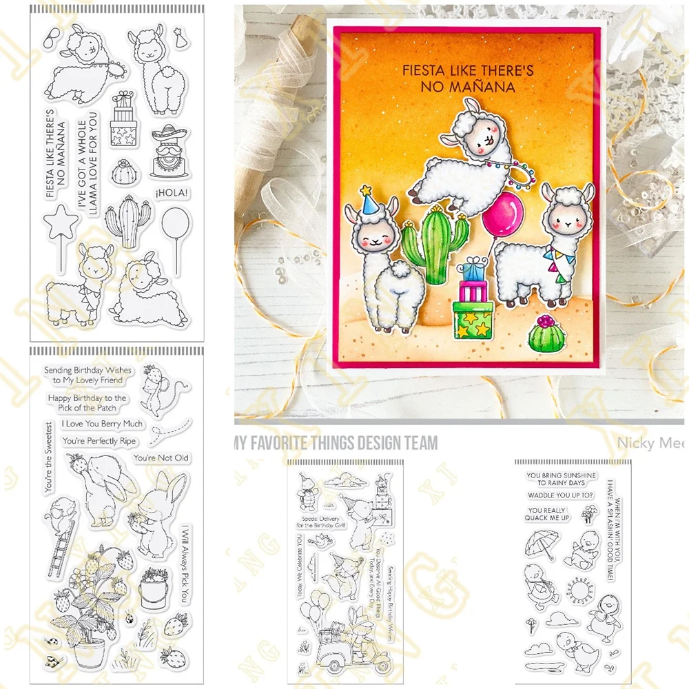 

New Llama Love Duck Quack Metal Cutting Dies Stamps For 2024 Scrapbook Diary Decoration Embossing Template DIY Card